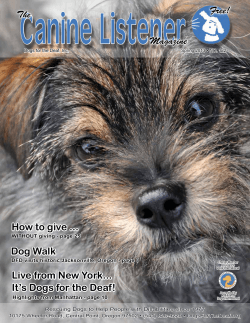 Canine Listener Live from New York... It’s Dogs for the Deaf!