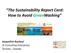 “The Sustainability Report Card: How to Avoid Washing” Green