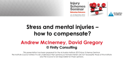 Stress and mental injuries – how to compensate? Andrew McInerney, David Gregory