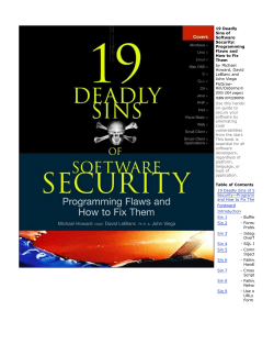 19 Deadly Sins of Software Security:
