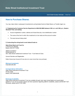 State Street Institutional Investment Trust How to Purchase Shares: