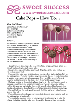 Cake Pops – How To… What You’ll Need