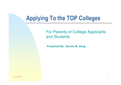 Applying To the TOP Colleges For Parents of College Applicants and Students