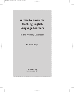 A How-to Guide for Teaching English Language Learners In the Primary Classroom