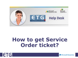 How to get Service Order ticket?