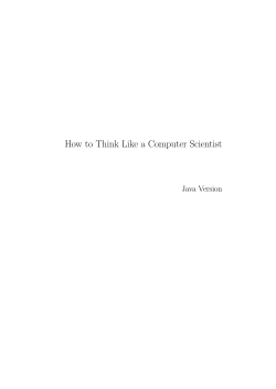 How to Think Like a Computer Scientist Java Version