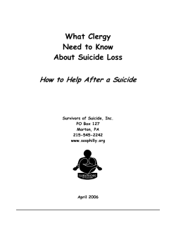 What Clergy Need to Know About Suicide Loss