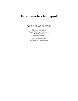 How to write a lab report Name of lab exercise