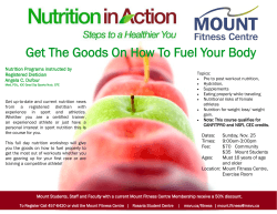 Nutrition Programs instructed by Registered Dietician Angela C. Dufour