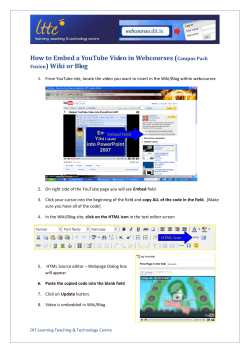 How to Embed a YouTube Video in Webcourses ( ) Wiki or Blog   Campus Pack  Fusion