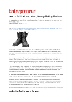 How to Build a Lean, Mean, Money-Making Machine ultimate success.