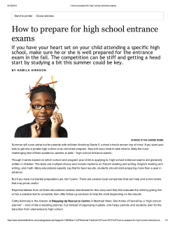 How to prepare for high school entrance exams