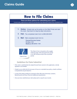 How to File Claims Claims Guide 1.