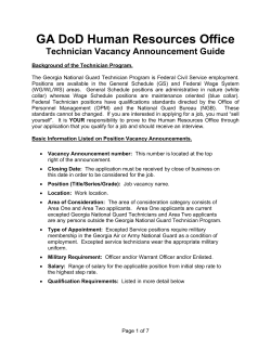GA DoD Human Resources Office Technician Vacancy Announcement Guide