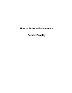 How to Perform Evaluations - Gender Equality