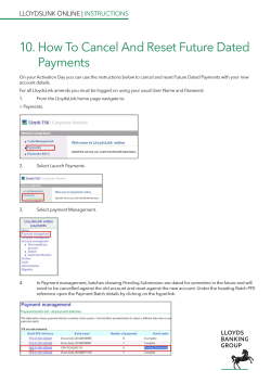 10.  How To Cancel And Reset Future Dated Payments INSTRUCTIONS