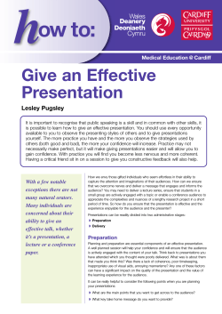 h ow to: Give an Effective Presentation