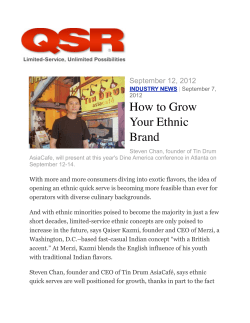 How to Grow Your Ethnic Brand September 12, 2012