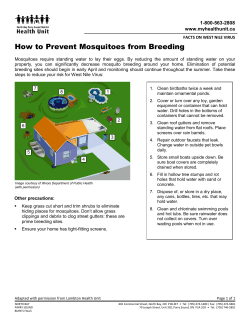 How to Prevent Mosquitoes from Breeding 1-800-563-2808 www.myhealthunit.ca