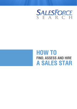 HOW TO A SALES STAR FIND, ASSESS AND HIRE