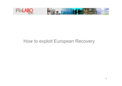 How to exploit European Recovery 1
