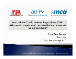 International Traffic in Arms Regulations (ITAR): we go from here?
