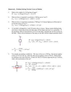 Homework – Problem Solving Newton’s Laws of Motion  1.