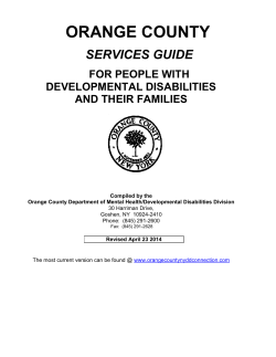 ORANGE COUNTY SERVICES GUIDE  FOR PEOPLE WITH