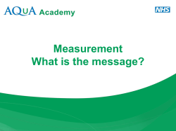 Measurement What is the message?
