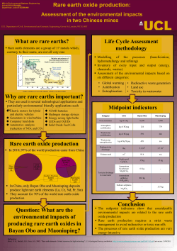 Rare earth oxide production: What are rare earths? Life Cycle Assessment methodology