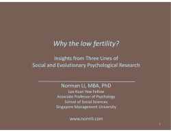 Why the low fertility?