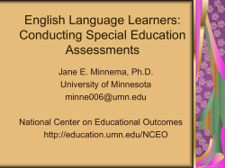 English Language Learners: Conducting Special Education Assessments