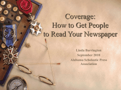 Coverage: How to Get People to Read Your Newspaper Linda Barrington