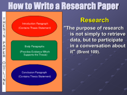 How to Write a Research Paper Research