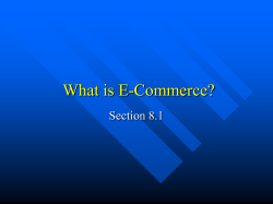 What is E-Commerce? Section 8.1