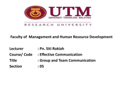 Faculty of  Management and Human Resource Development Lecturer Course/ Code