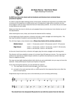 All State Chorus - Test Cover Sheet Sight-Reading Procedures
