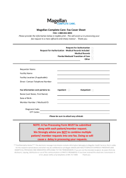 Magellan Complete Care: Fax Cover Sheet