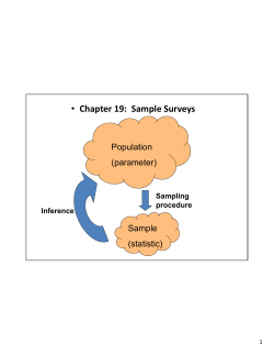 • Chapter 19:  Sample Surveys Population (parameter)