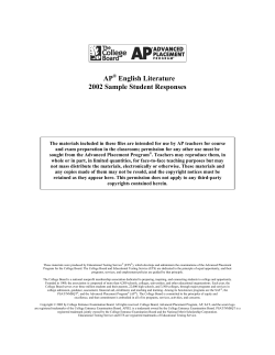 AP English Literature 2002 Sample Student Responses