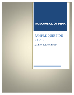 SAMPLE QUESTION PAPER BAR COUNCIL OF INDIA