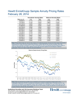 Hewitt EnnisKnupp Sample Annuity Pricing Rates February 28, 2014
