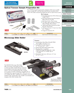 t Optical Tweezer Sample Preparation Kit Advanced Applications