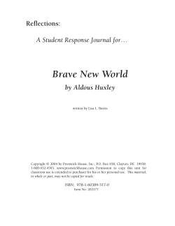 Brave New World Reflections: A Student Response Journal for… by Aldous Huxley