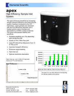 apex Elemental Scientific High Efficiency Sample Inlet System