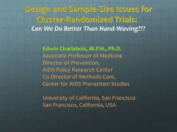 Design and Sample-Size Issues for Cluster-Randomized Trials: