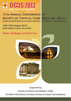 2013 11th Annual Conference  of Theme: Challenges in Critical Care