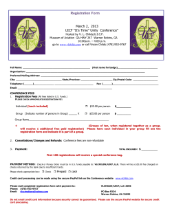 March 2,  2013 UICF “It’s Time&#34; Unity  Conference” Registration Form