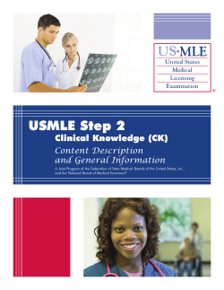 USMLE Step 2 Clinical Knowledge (CK) Content Description and General Information