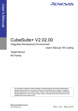 CubeSuite+ V2.02.00 User ’s Manual Integrated Development Environment
